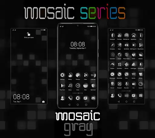 Play [EMUI 10]Mosaic Gray Theme  and enjoy [EMUI 10]Mosaic Gray Theme with UptoPlay